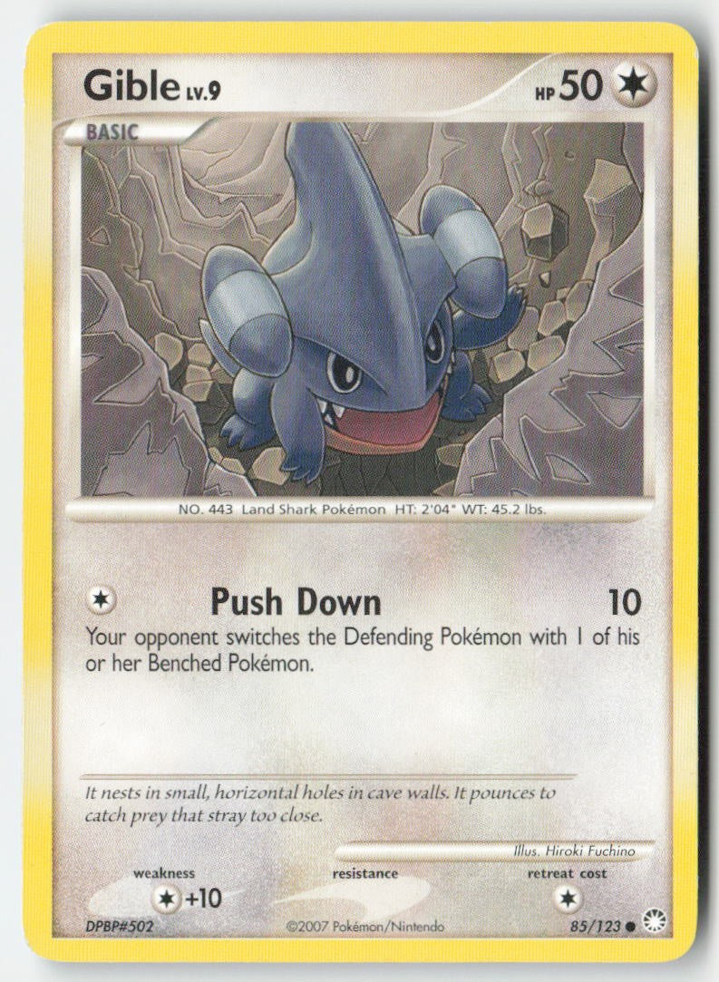 Gible 85/123 Regular Mysterious Treasures Moderately Played