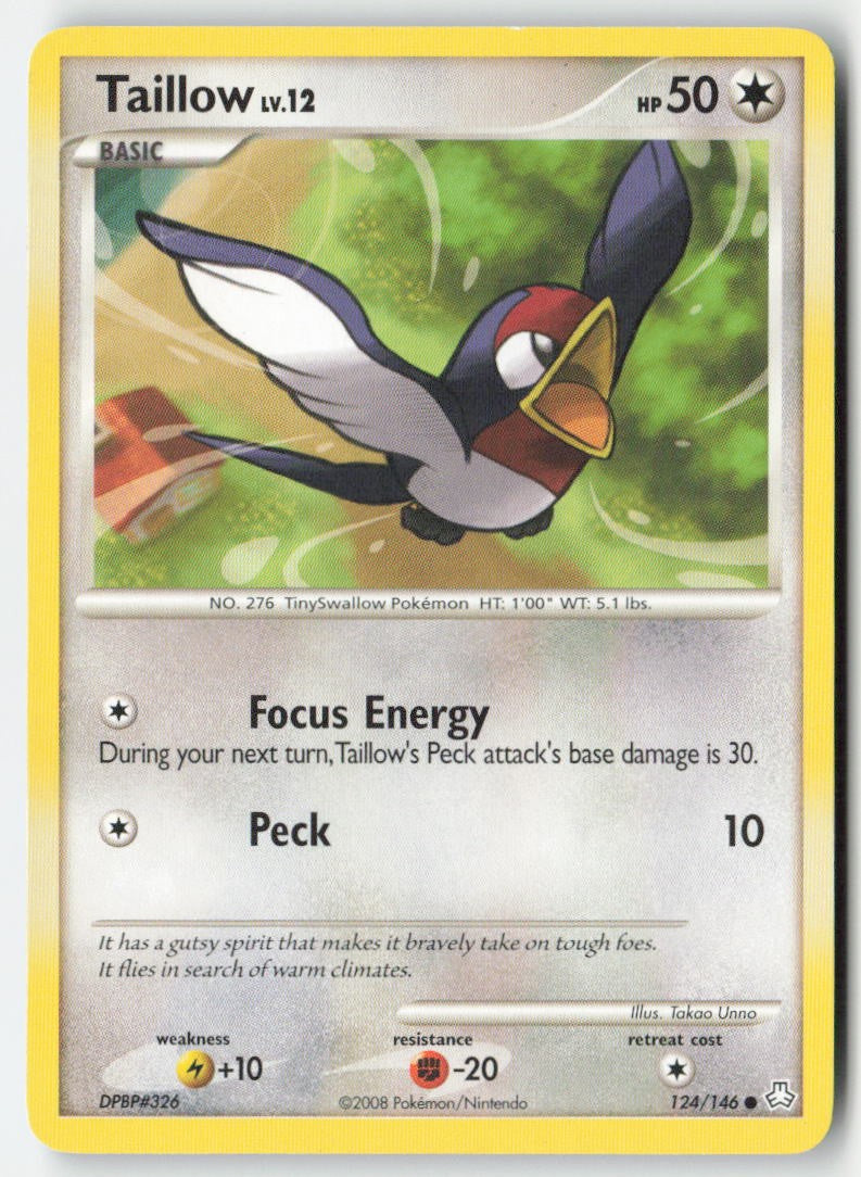 Taillow 124/146 Regular Legends Awakened Moderately Played, Front