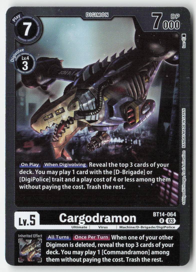 Cargodramon BT14-064 Foil Rare Near Mint
