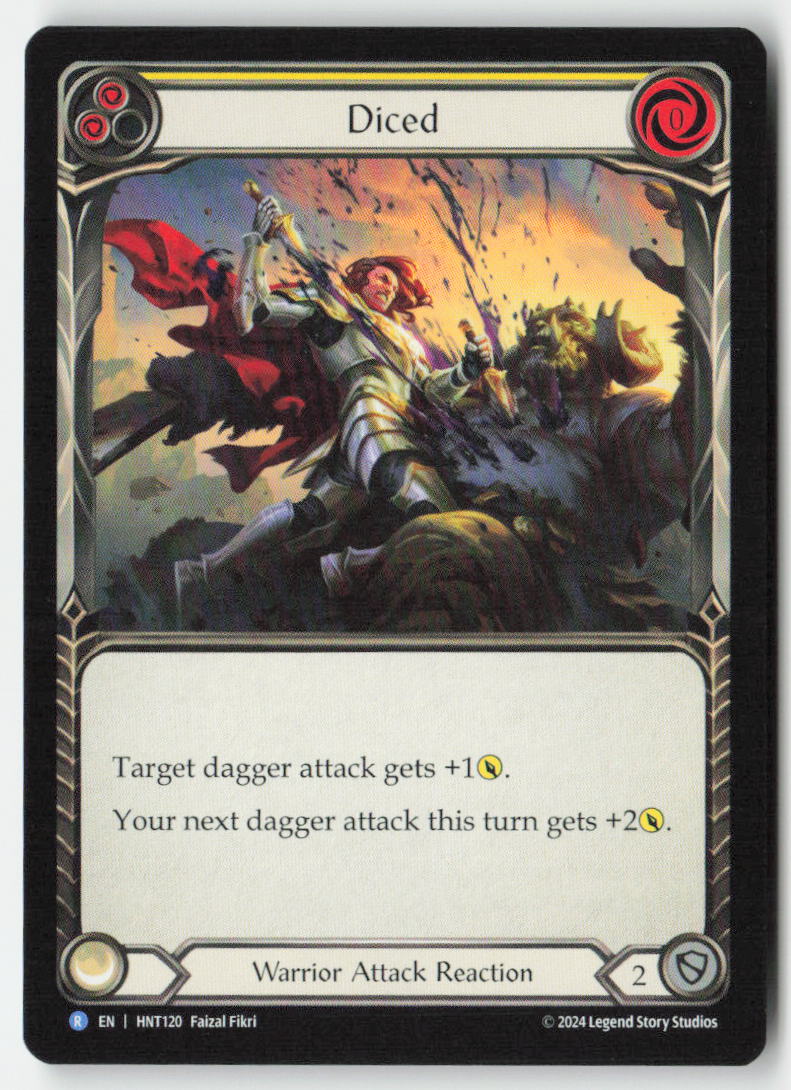 Diced (Yellow) #HNT120 - The Hunted - Flesh and Blood - Rare - Near Mint, Front