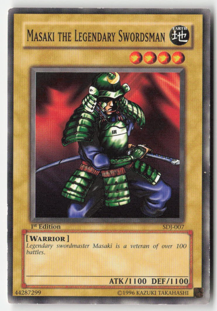 Masaki the Legendary Swordsman SDJ-007 1st Edition Common Moderately Played, Front