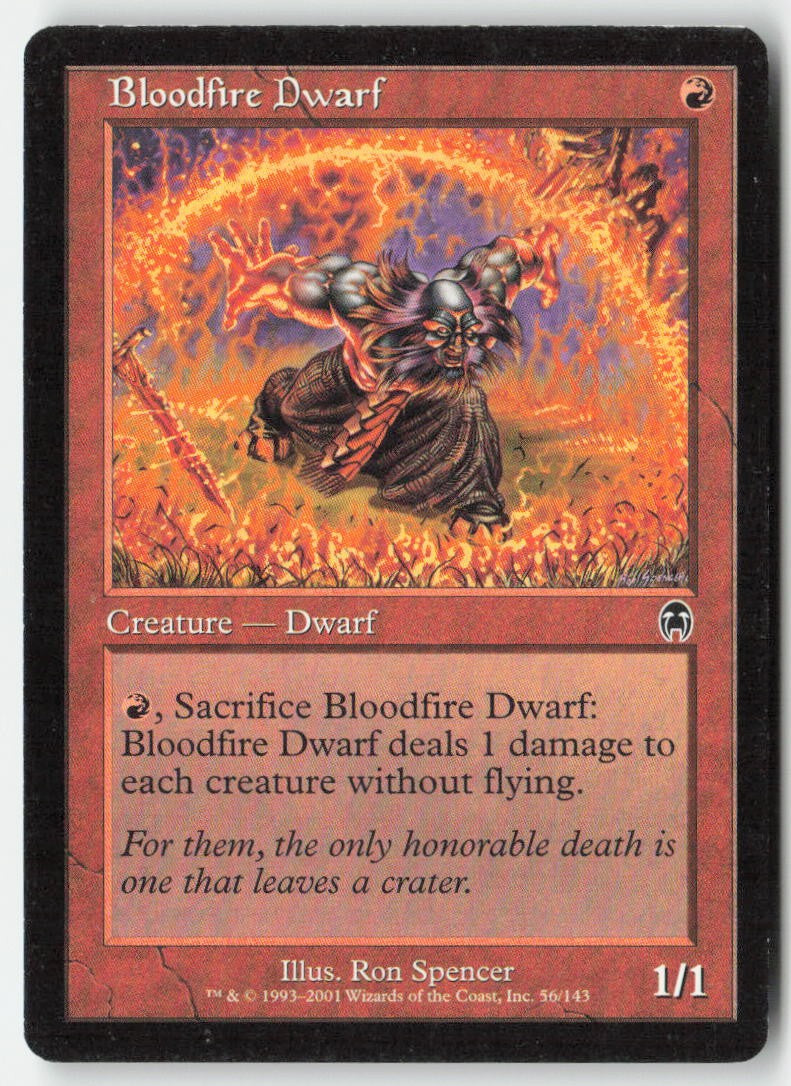 Bloodfire Dwarf APC 56 Common Moderately Played