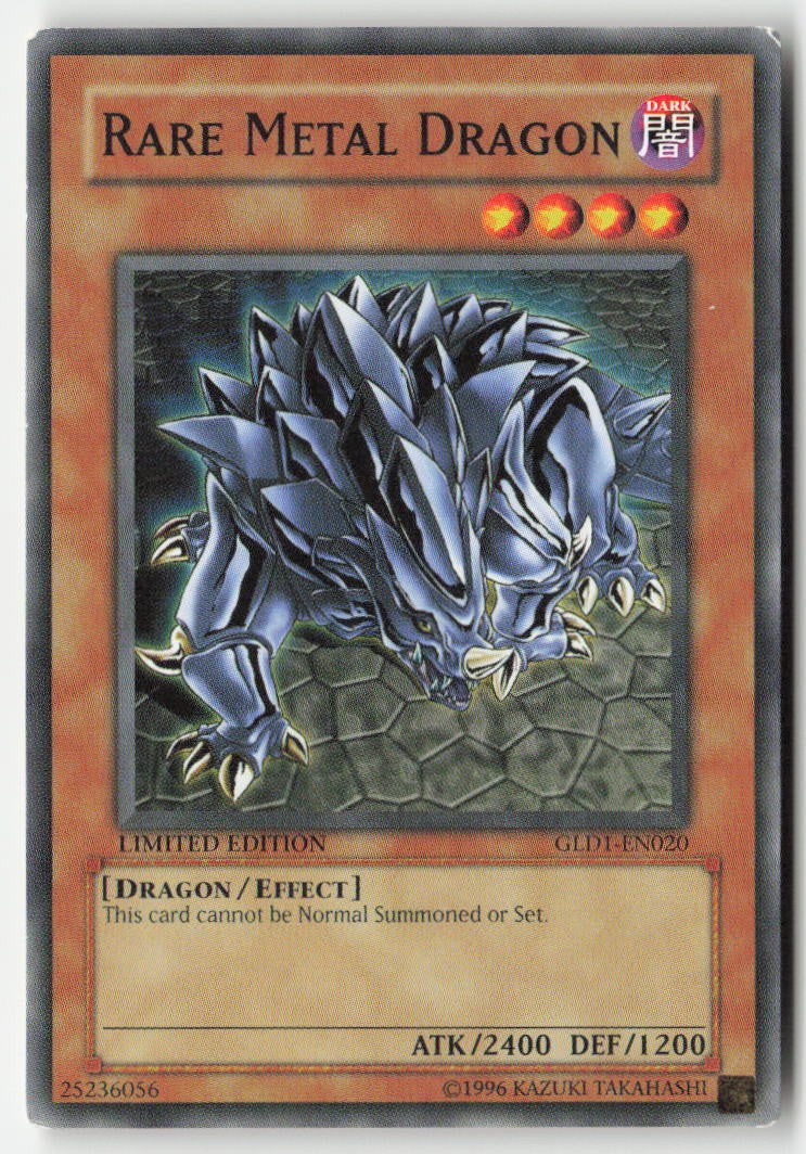Rare Metal Dragon GLD1-EN020 Limited Edition Common Moderately Played, Front