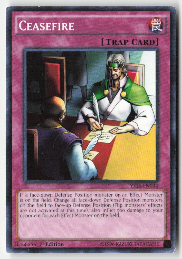Ceasefire YS16-EN034 1st Edition Common Moderately Played, Front