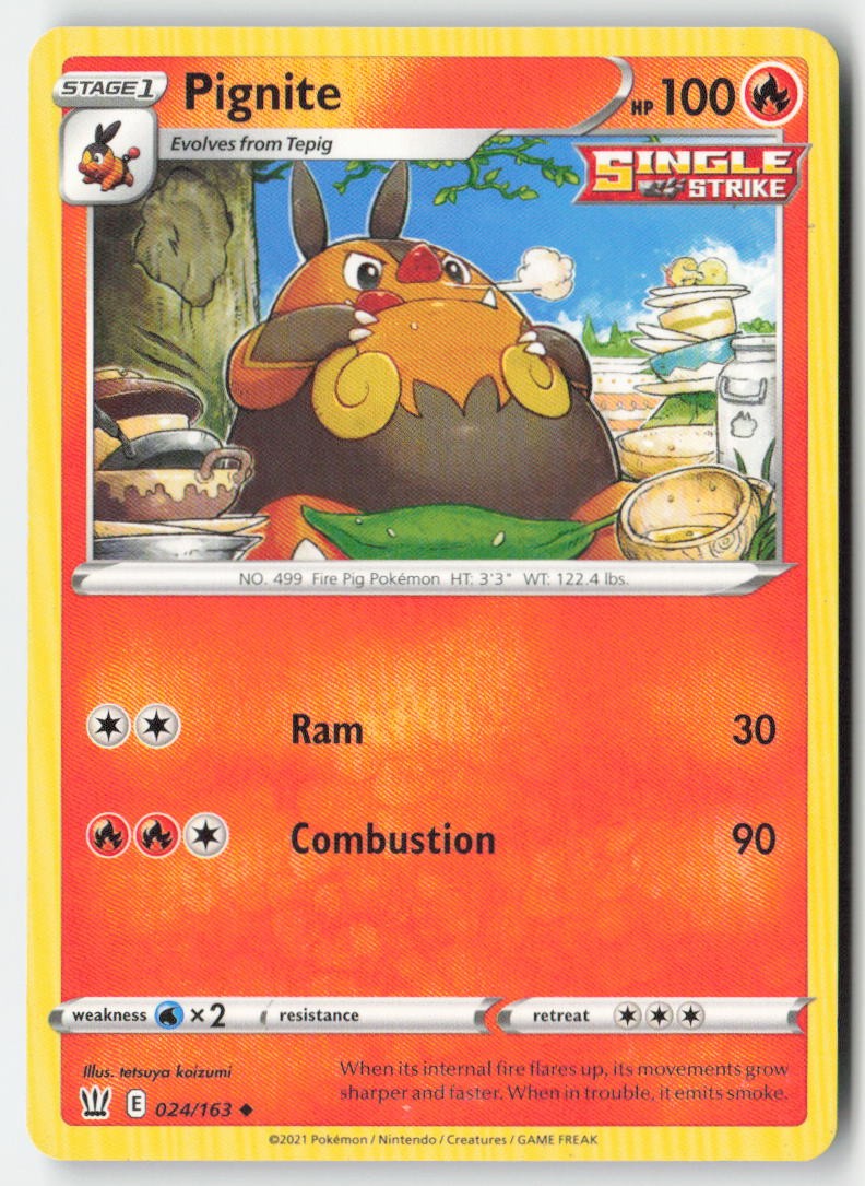 Pignite 24/163 Regular Battle Styles Moderately Played