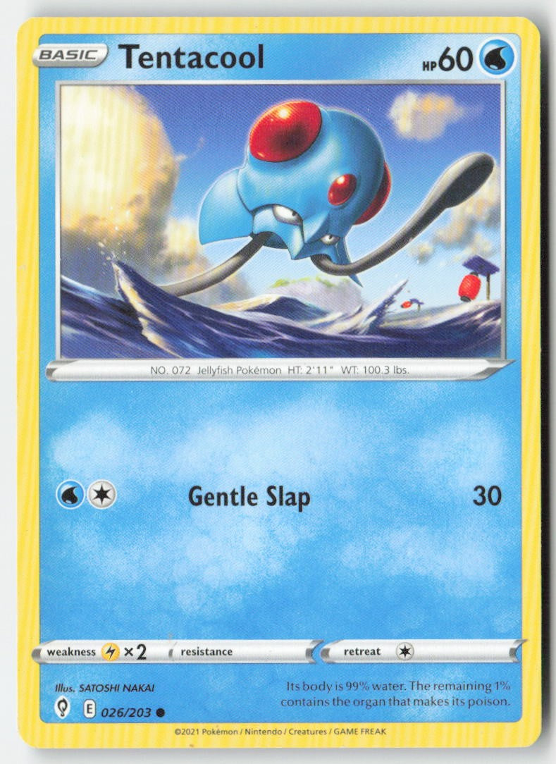 Tentacool 26/203 Regular Evolving Skies Moderately Played, Front