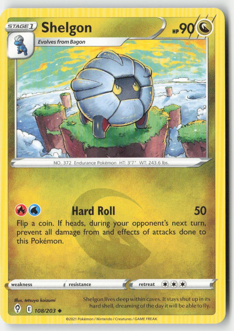 Shelgon 108/203 Regular Evolving Skies Moderately Played, Front