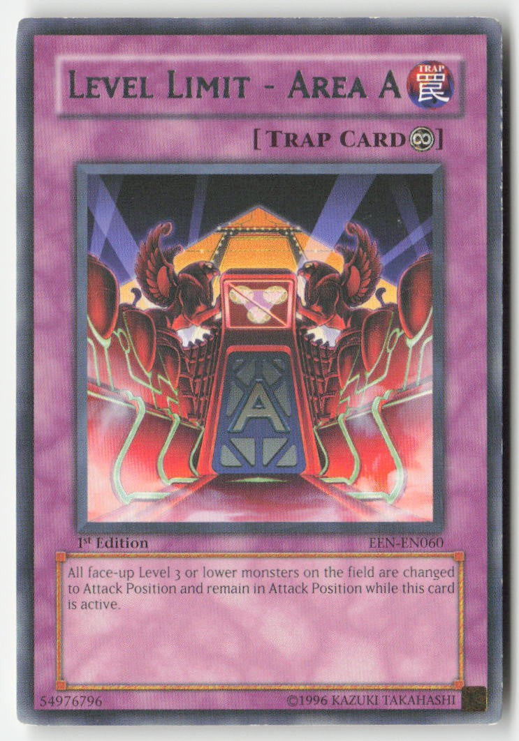 Level Limit - Area A EEN-EN060 1st Edition Rare Moderately Played