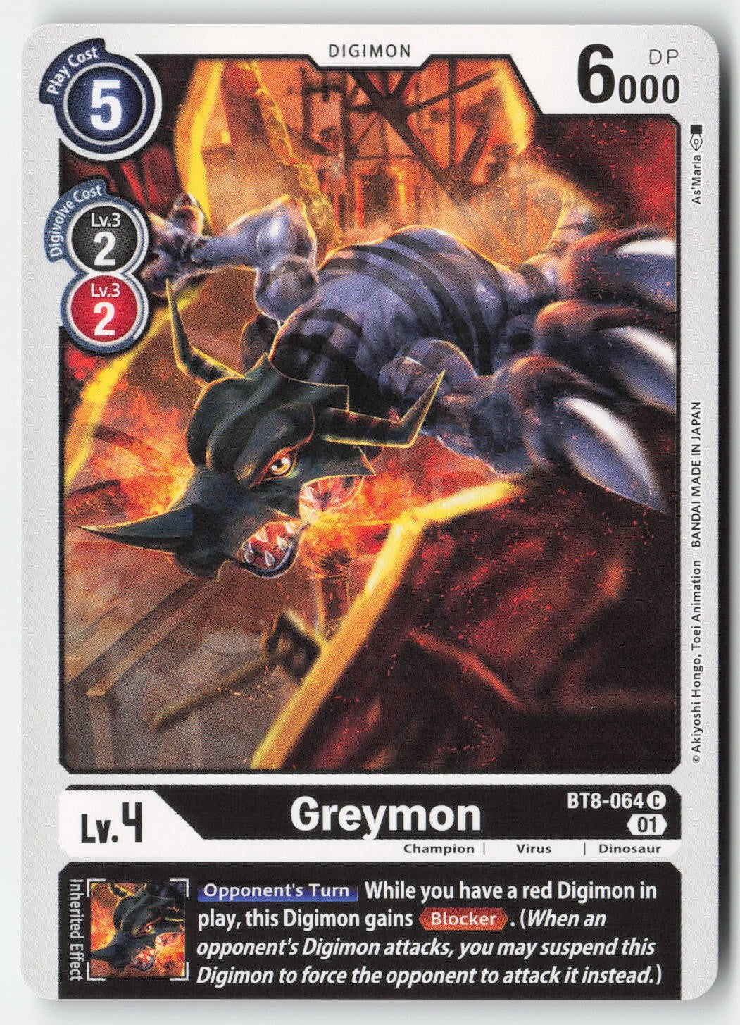 Greymon BT8-064 Normal Common Lightly Played