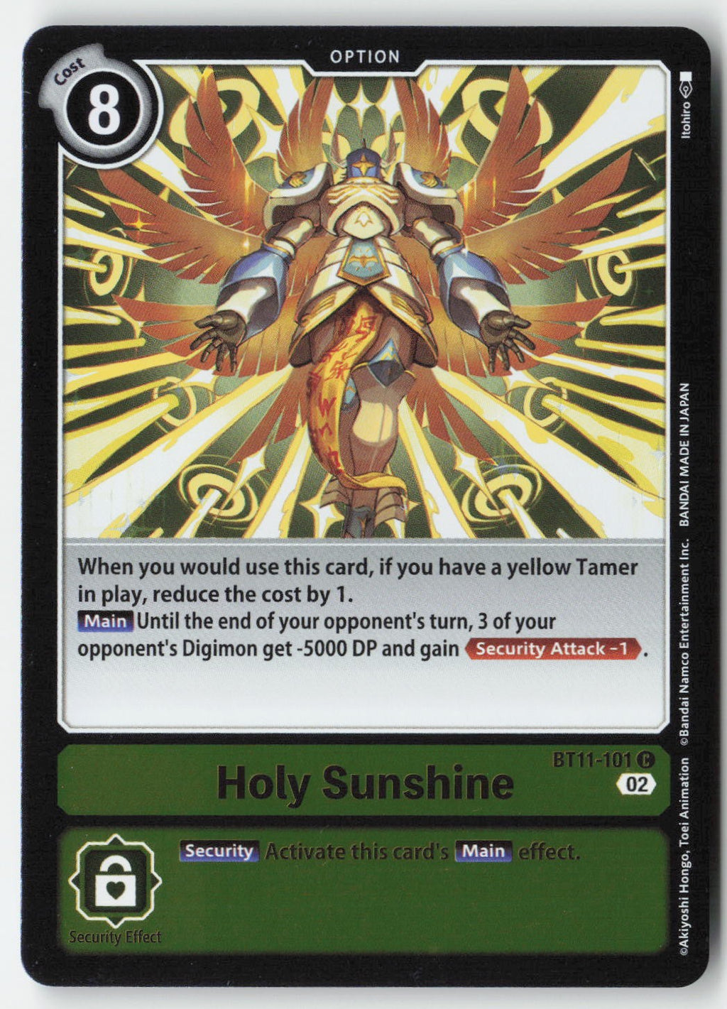 Holy Sunshine BT11-101 Foil Common Lightly Played