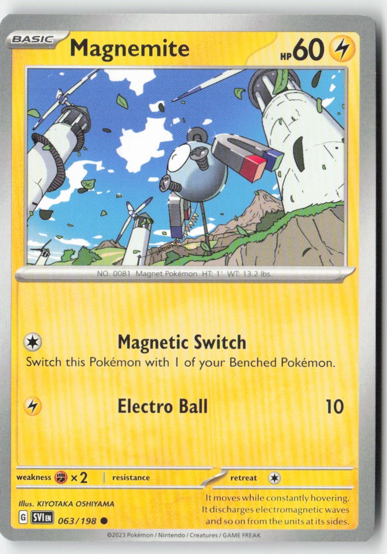 Magnemite 063/198 Regular Scarlet & Violet Moderately Played, Front