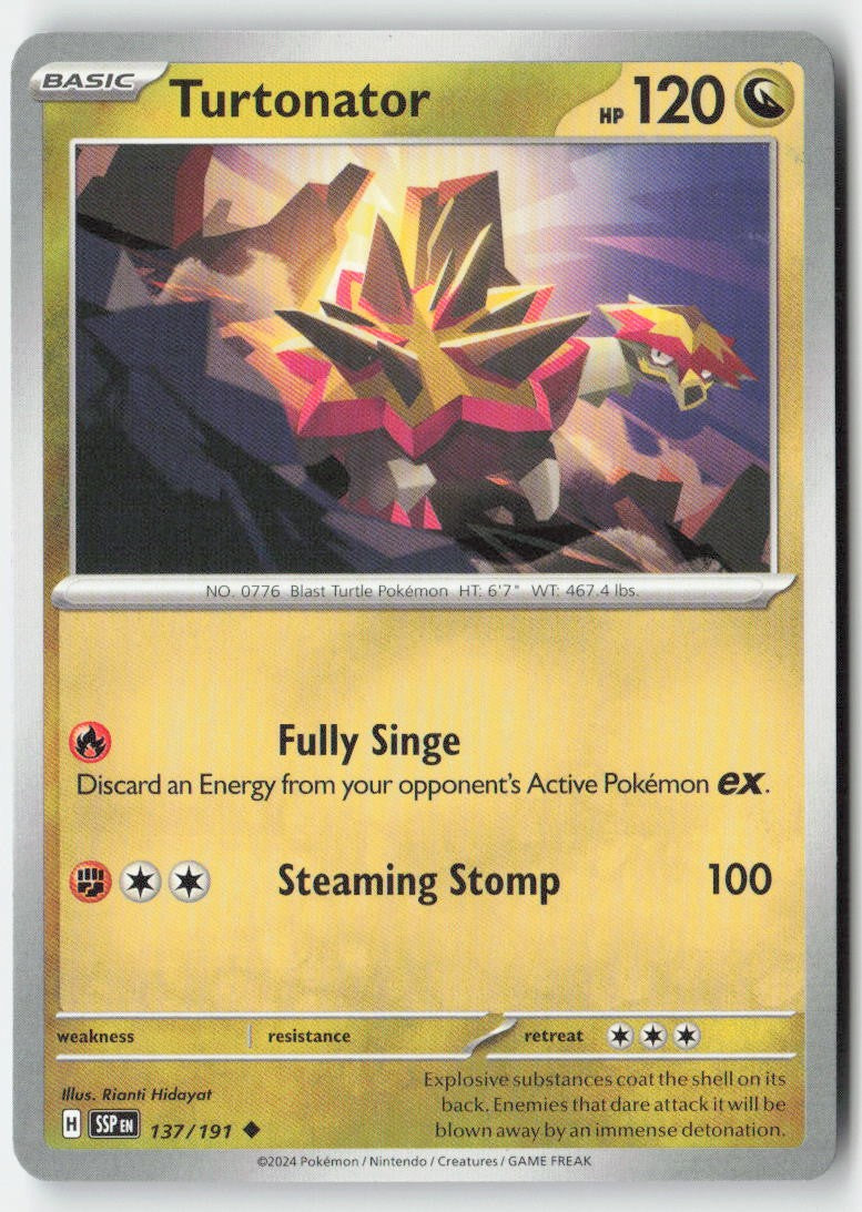 Turtonator 137/191 Regular Surging Sparks Moderately Played
