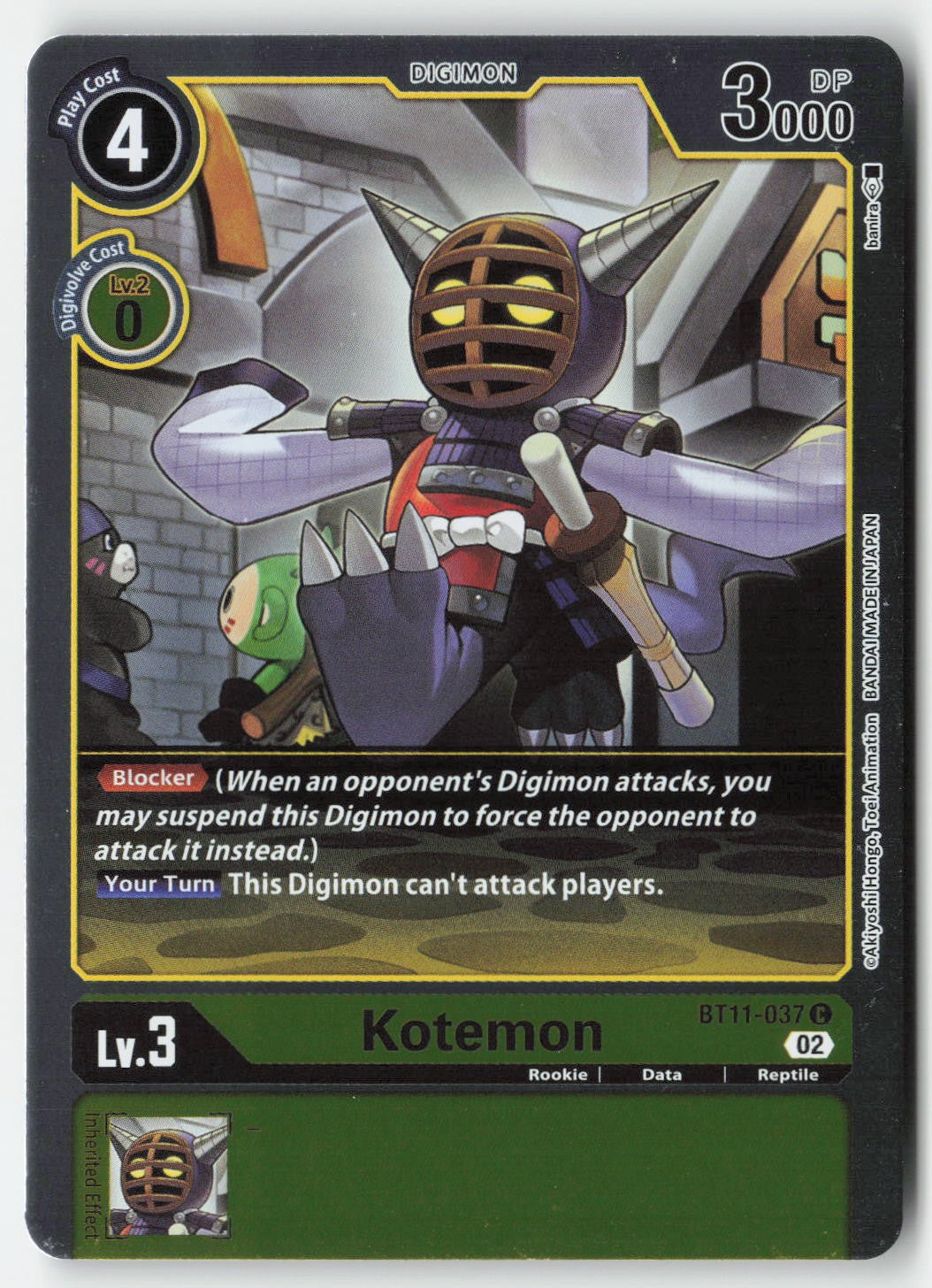 Kotemon BT11-037 Foil Common Lightly Played