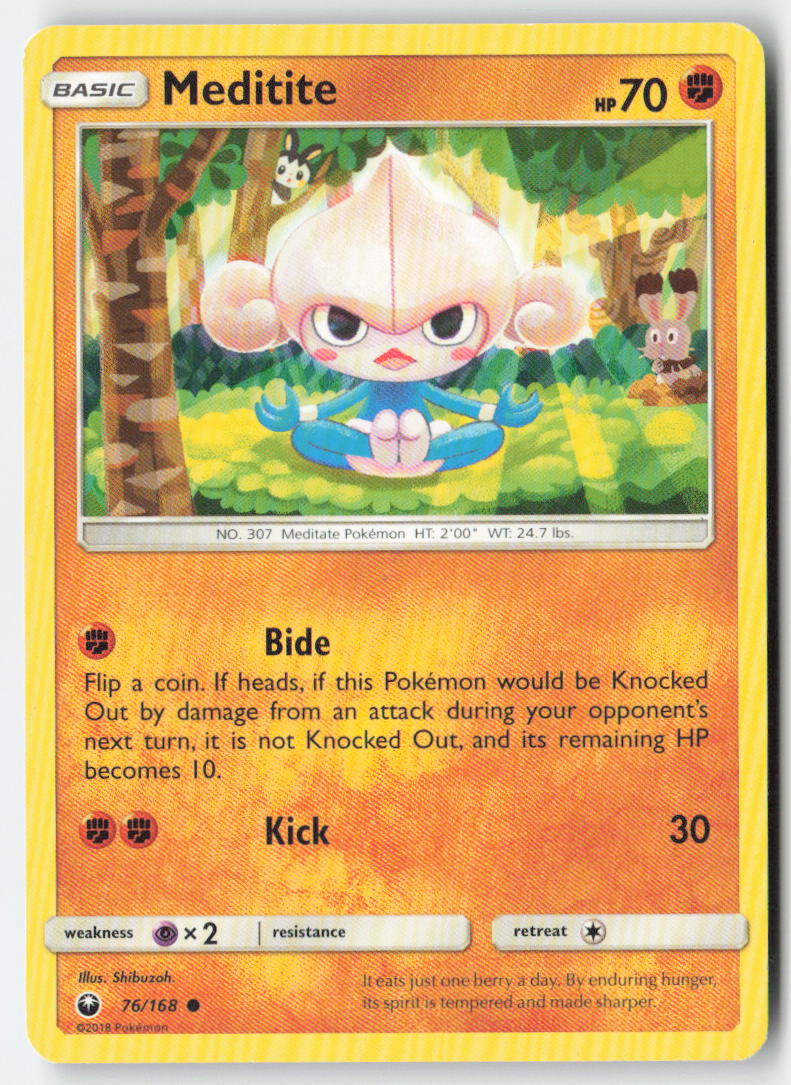 Meditite 76/168 Regular Celestial Storm Moderately Played, Front