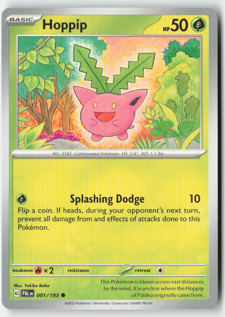 Hoppip 001/193 Regular Paldea Evolved Moderately Played, Front