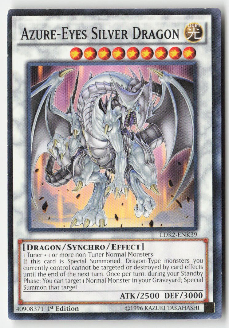 Azure-Eyes Silver Dragon LDK2-ENK39 1st Edition Common Moderately Played, Front