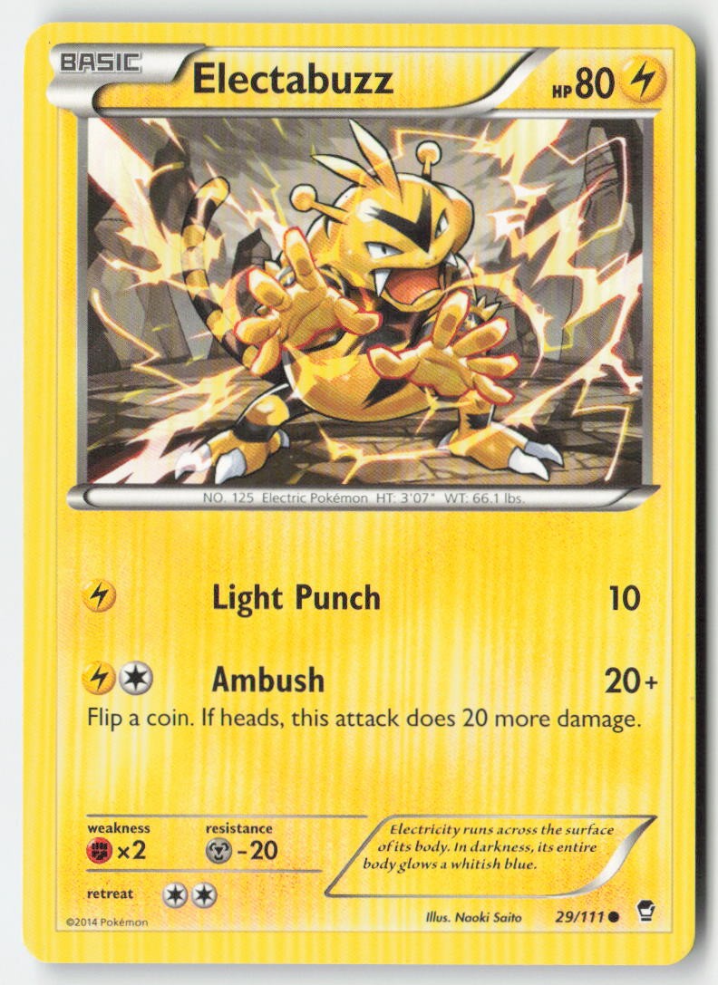 Electabuzz 29/111 Regular Furious Fists Moderately Played, Front