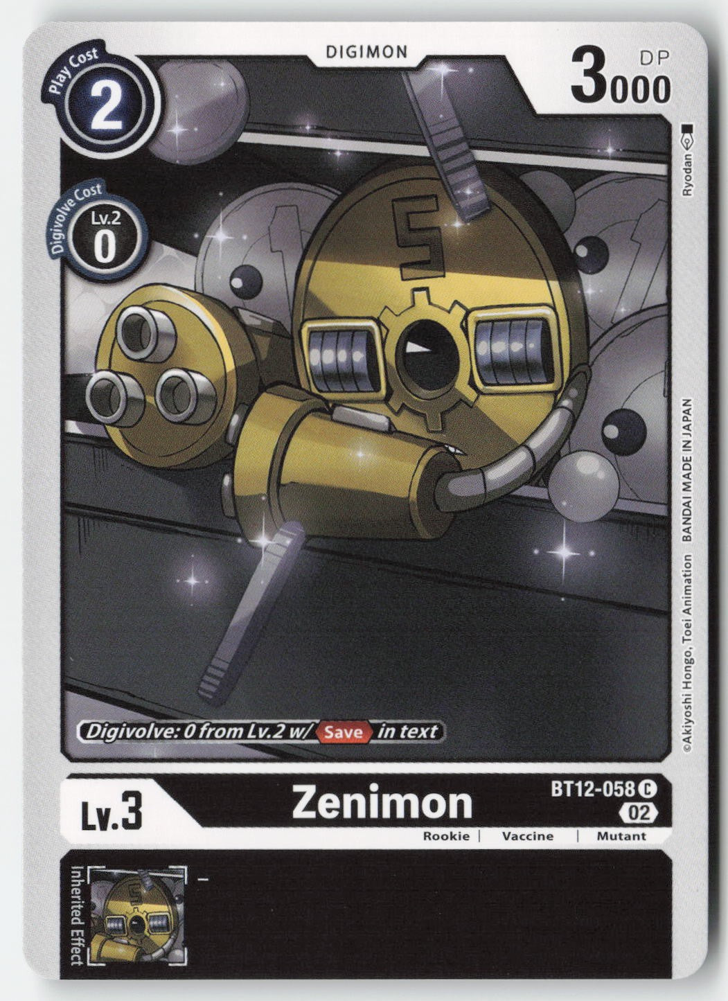 Zenimon BT12-058 Normal Common Lightly Played