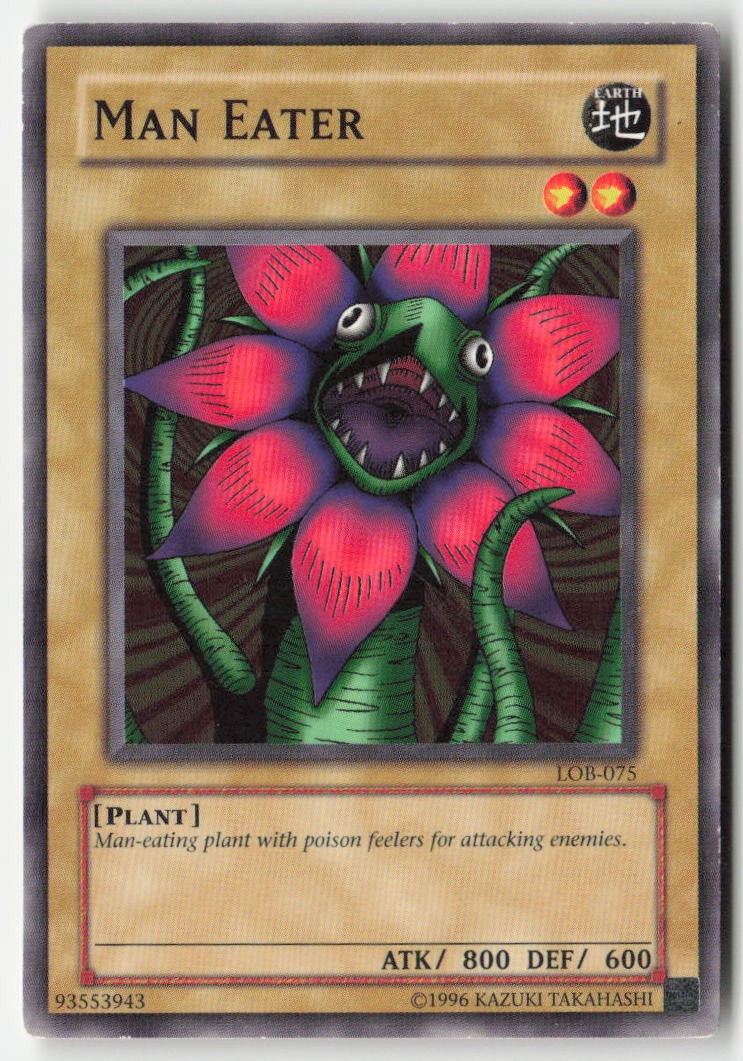 Man Eater LOB-075 Unlimited Common Moderately Played, Front