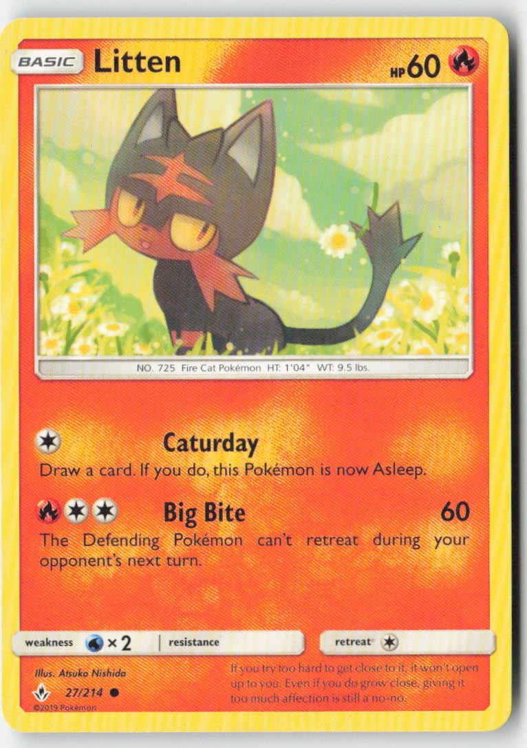 Litten 27/214 Regular Unbroken Bonds Moderately Played