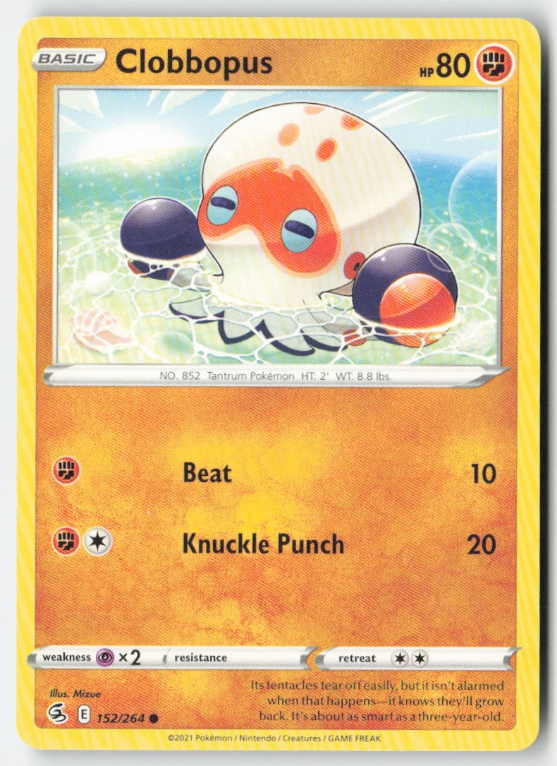 Clobbopus 152/264 Regular Fusion Strike Moderately Played, Front