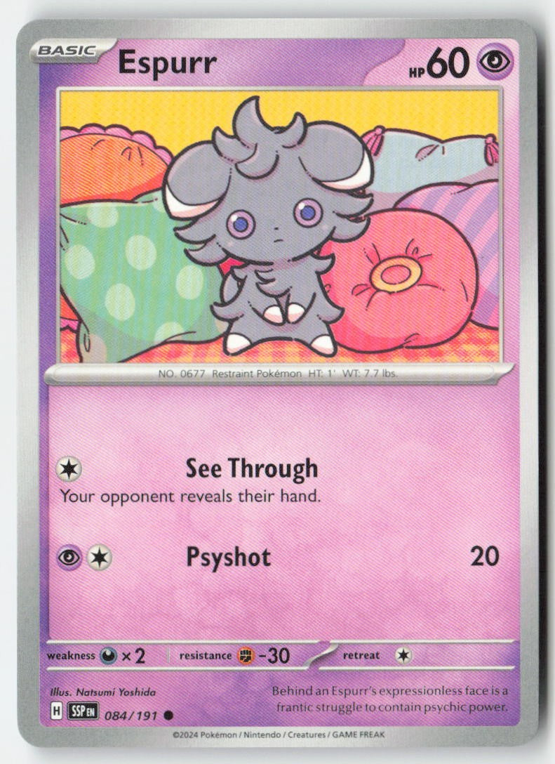 Espurr 084/191 Regular Surging Sparks Moderately Played