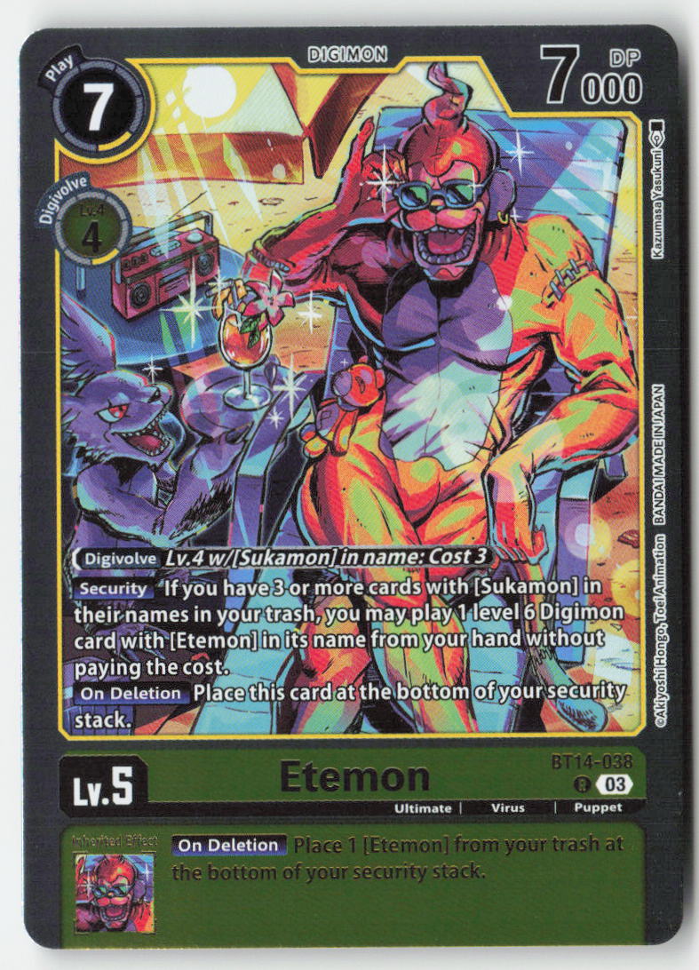 Etemon BT14-038 Foil Rare Near Mint