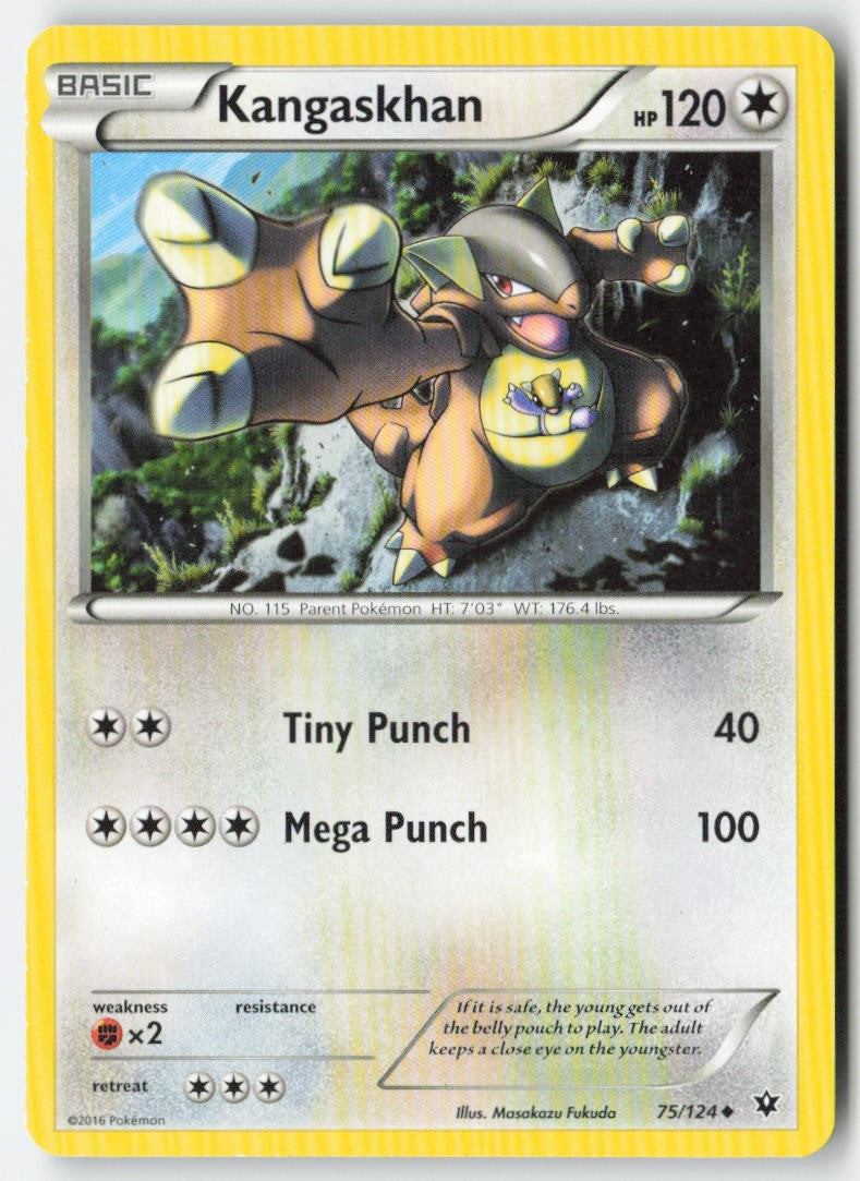 Kangaskhan 75/124 Regular Fates Collide Moderately Played, Front