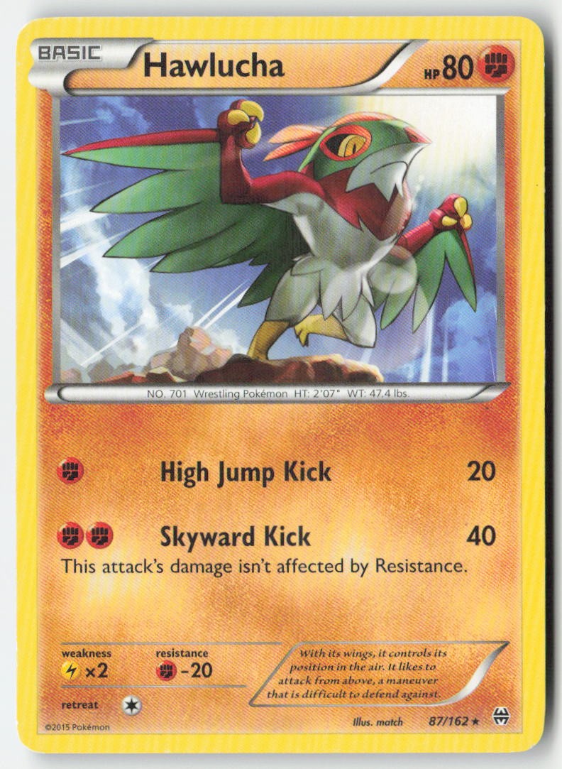 Hawlucha 87/162 Regular BREAKthrough Moderately Played, Front