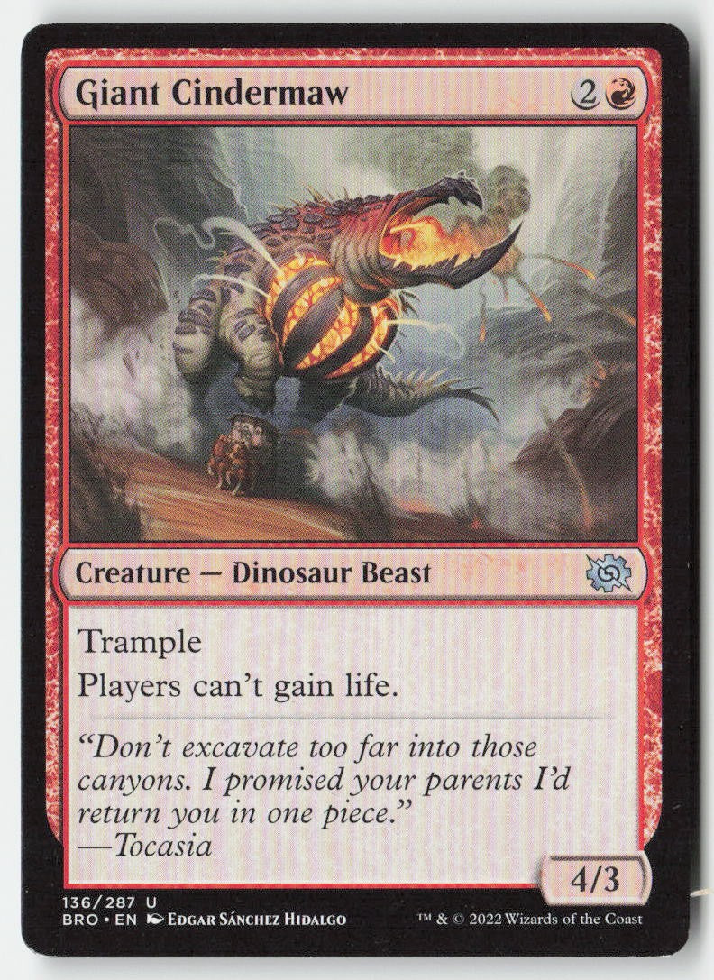 Giant Cindermaw BRO 136 Uncommon Moderately Played, Front