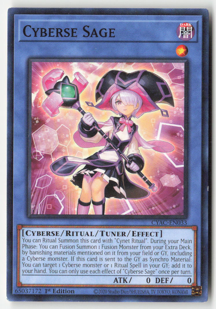 Cyberse Sage CYAC-EN033 1st Edition Common Moderately Played, Front