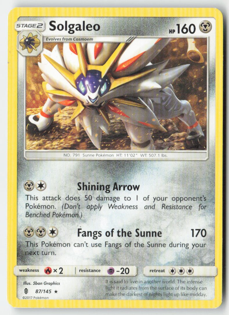 Solgaleo 87/145 Regular Guardians Rising Moderately Played