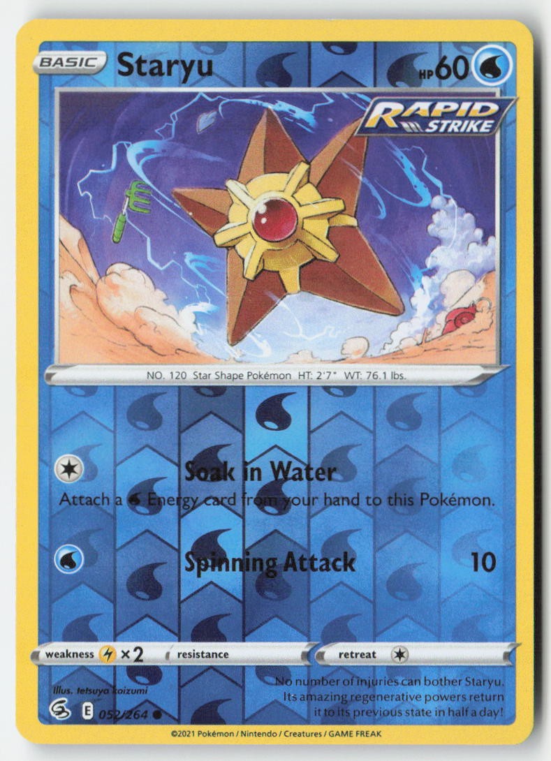 Staryu 52/264 Reverse Holo Fusion Strike Moderately Played