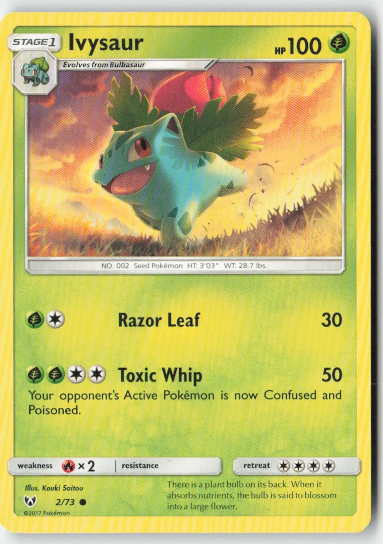 Ivysaur 2/73 Regular Shining Legends Moderately Played, Front