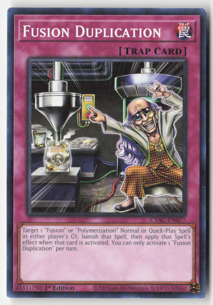 Fusion Duplication CYAC-EN077 1st Edition Common Moderately Played