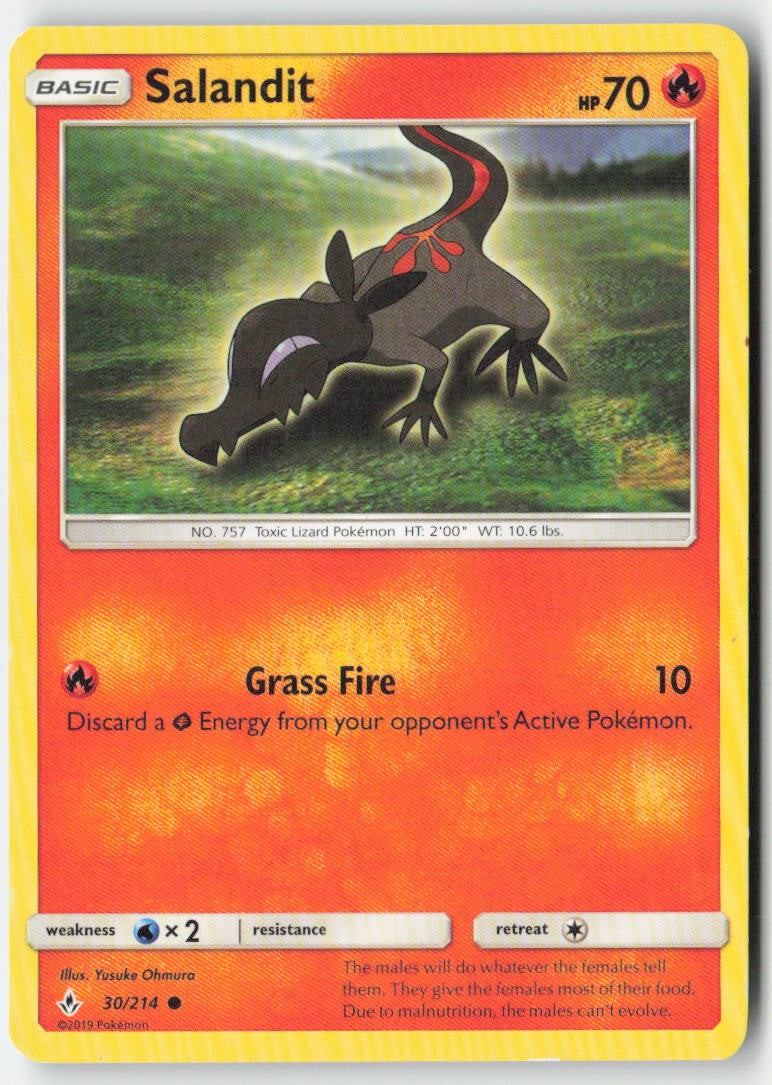Salandit 30/214 Regular Unbroken Bonds Moderately Played, Front