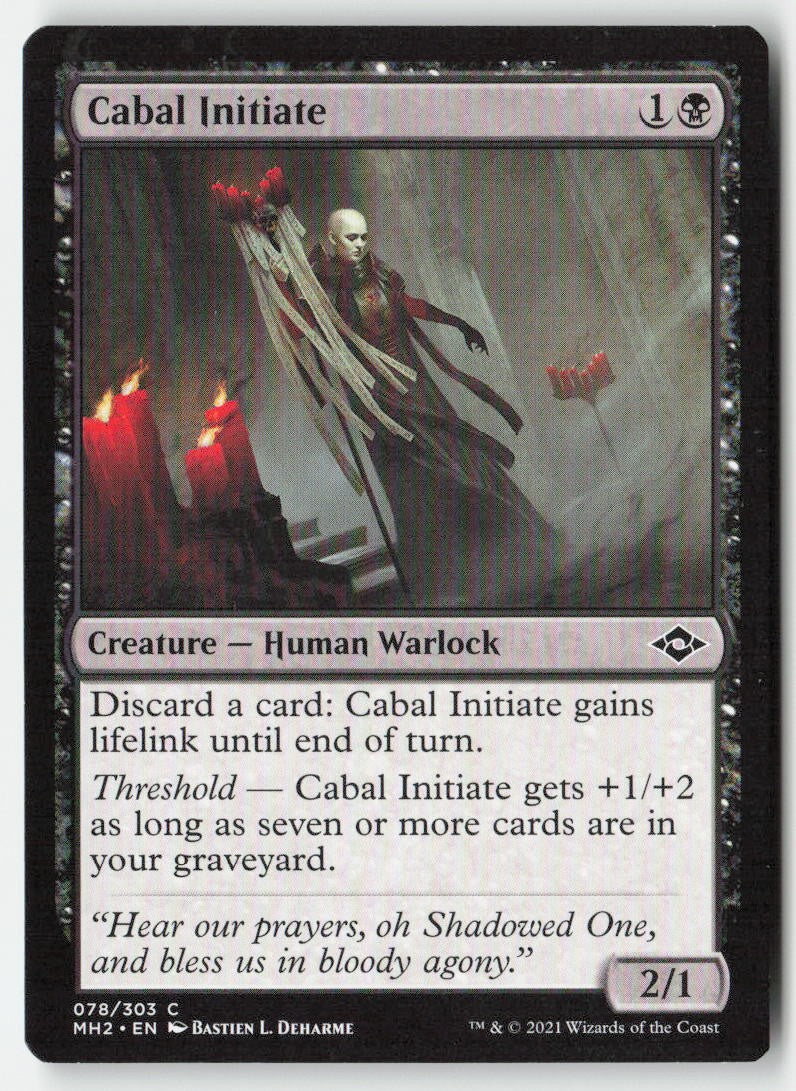 Cabal Initiate MH2 78 Common Moderately Played, Front