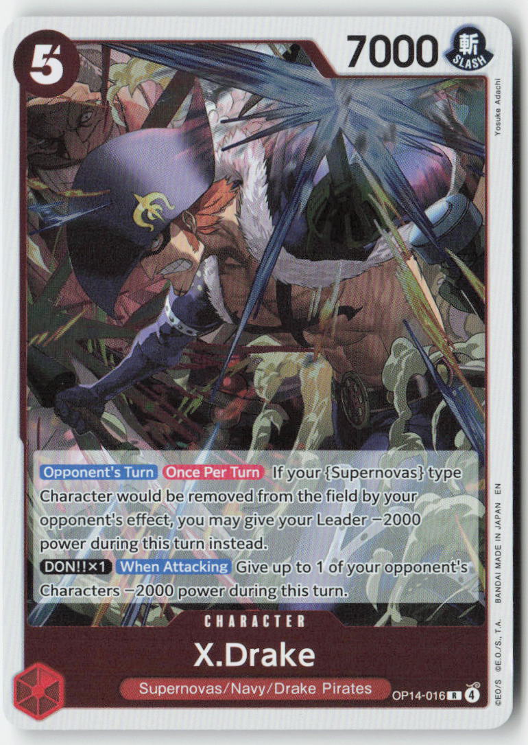 X.Drake OP14-016 Foil Rare Lightly Played, Front