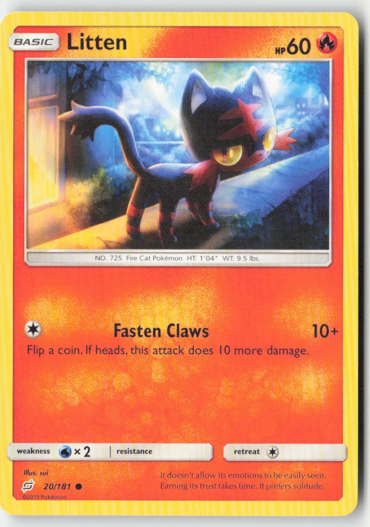 Litten 20/181 Regular Team Up Moderately Played