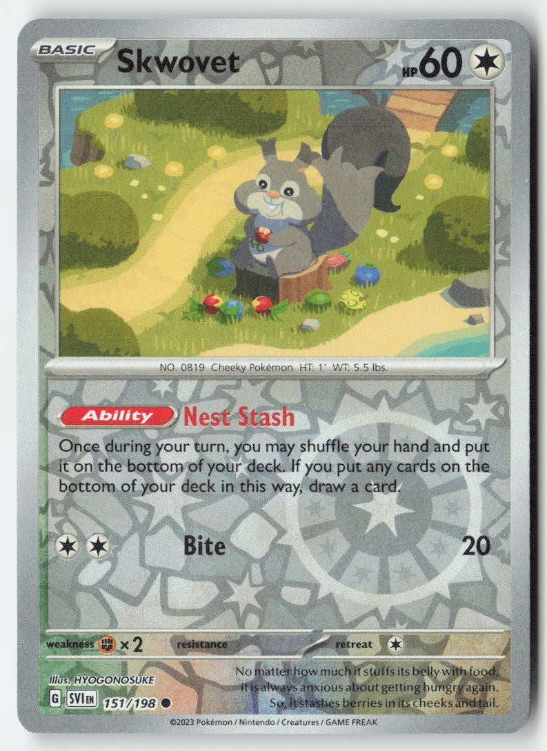 Skwovet 151/198 Reverse Holo Scarlet & Violet Moderately Played, Front