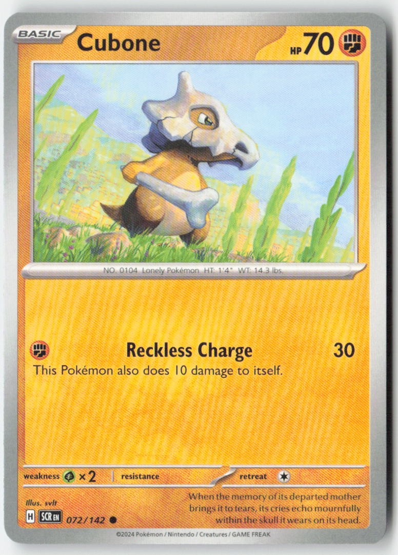 Cubone 072/142 Regular Stellar Crown Moderately Played