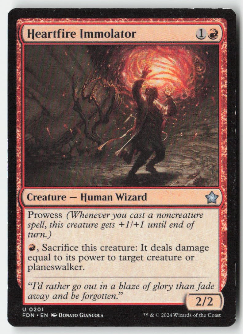 Heartfire Immolator FDN 201 Uncommon Moderately Played