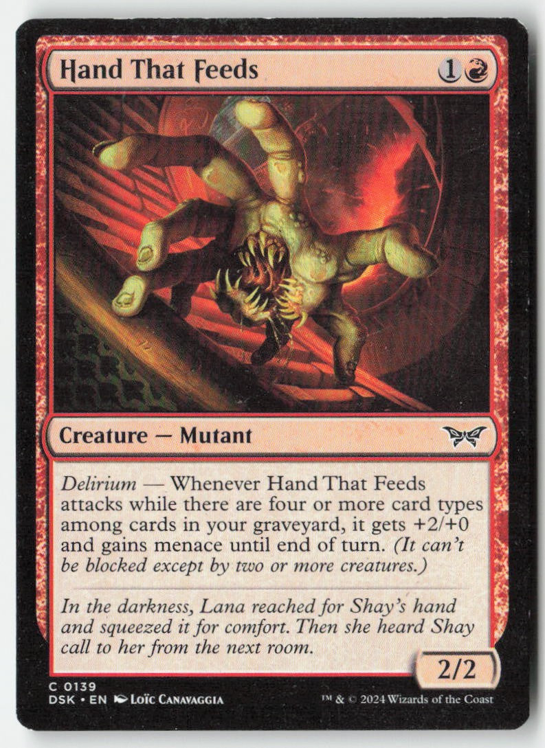 Hand That Feeds DSK 139 Common Moderately Played, Front