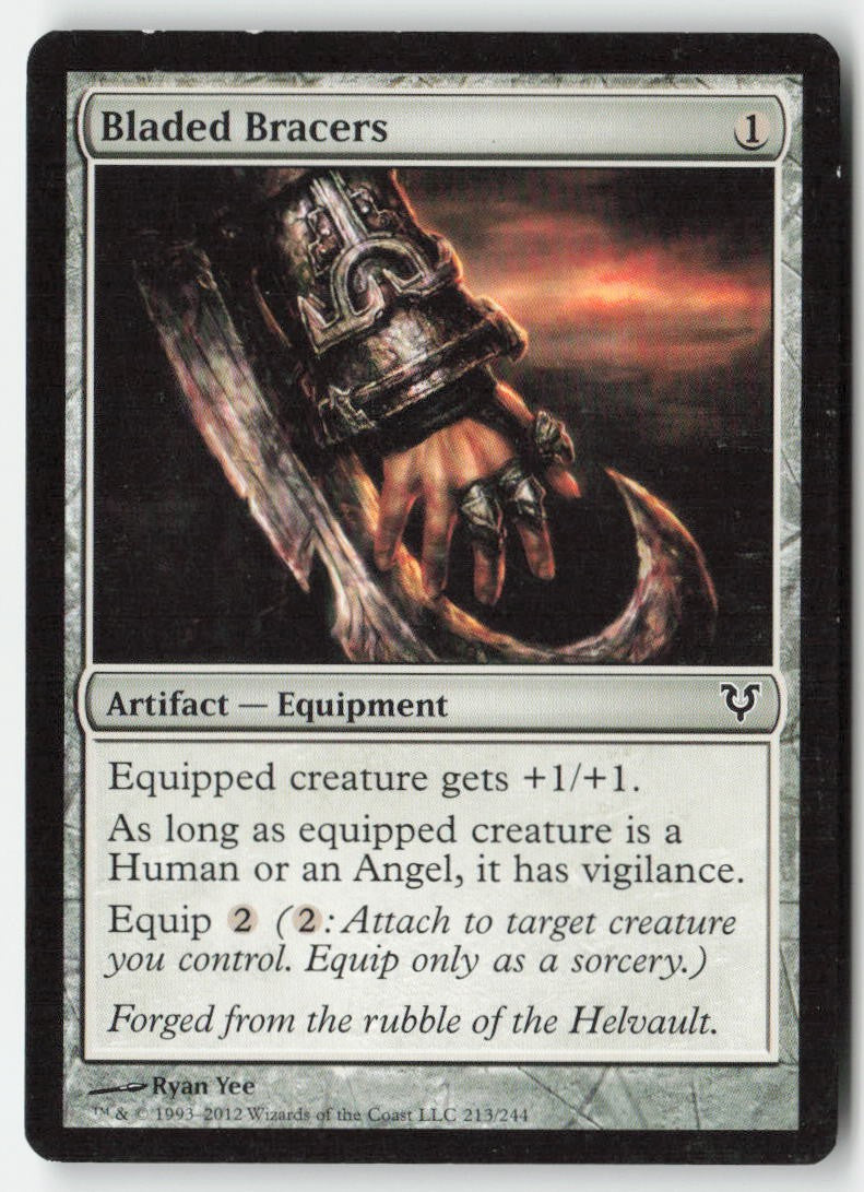 Bladed Bracers AVR 213 Common Moderately Played, Front