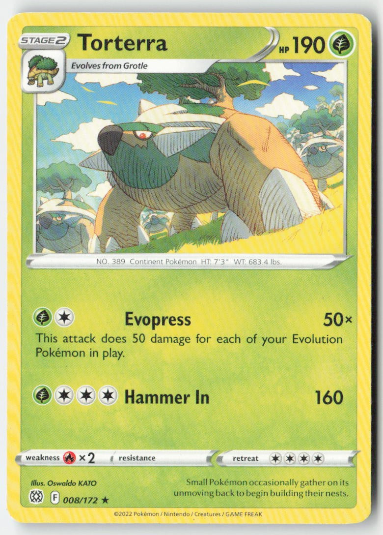 Torterra 8/172 Regular Deck Exclusives Moderately Played