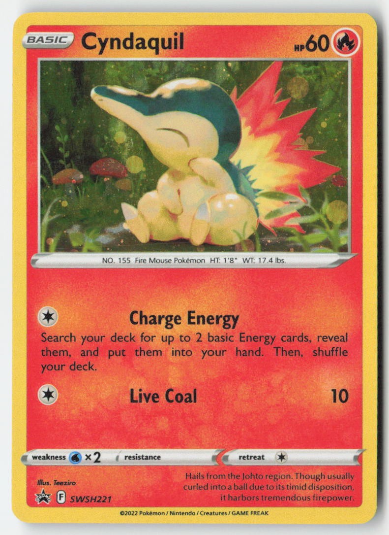 Cyndaquil SWSH221 Holo SWSH Black Star Promos Moderately Played, Front