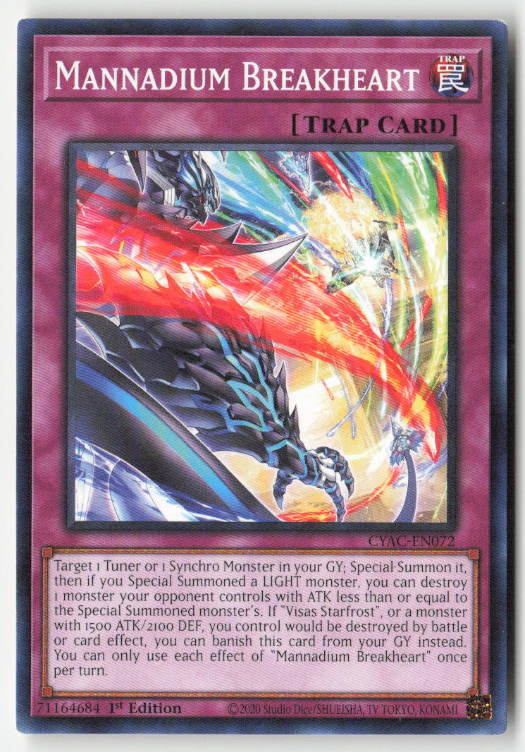 Mannadium Breakheart CYAC-EN072 1st Edition Common Moderately Played