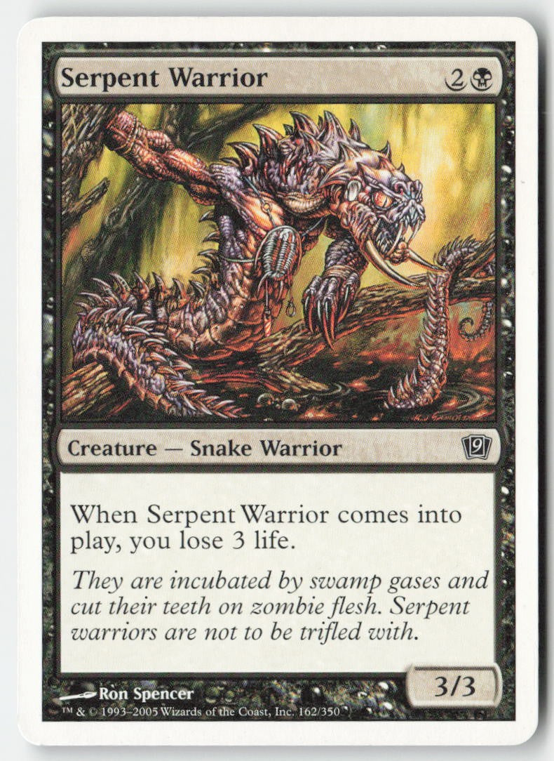 Serpent Warrior 9ED 162 Common Moderately Played, Front
