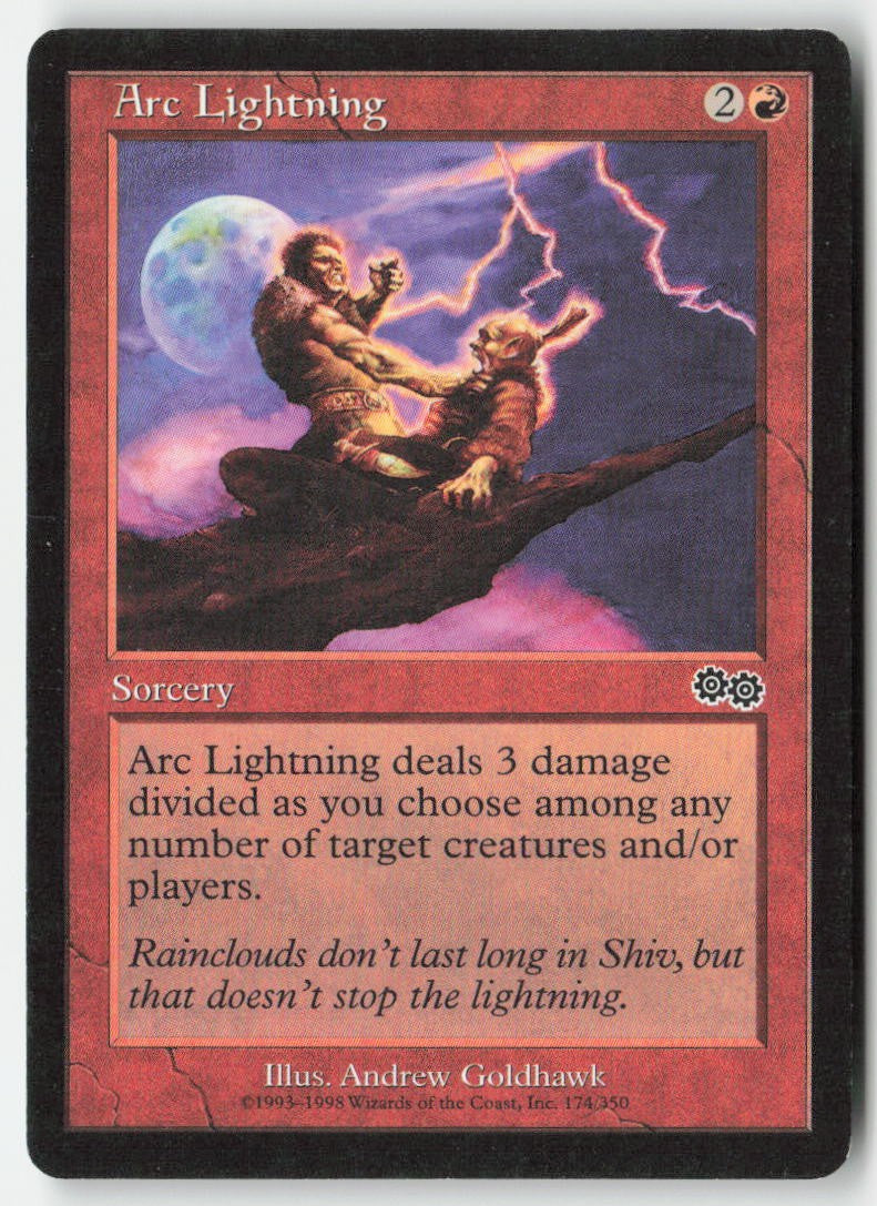Arc Lightning USG 174 Common Moderately Played, Front