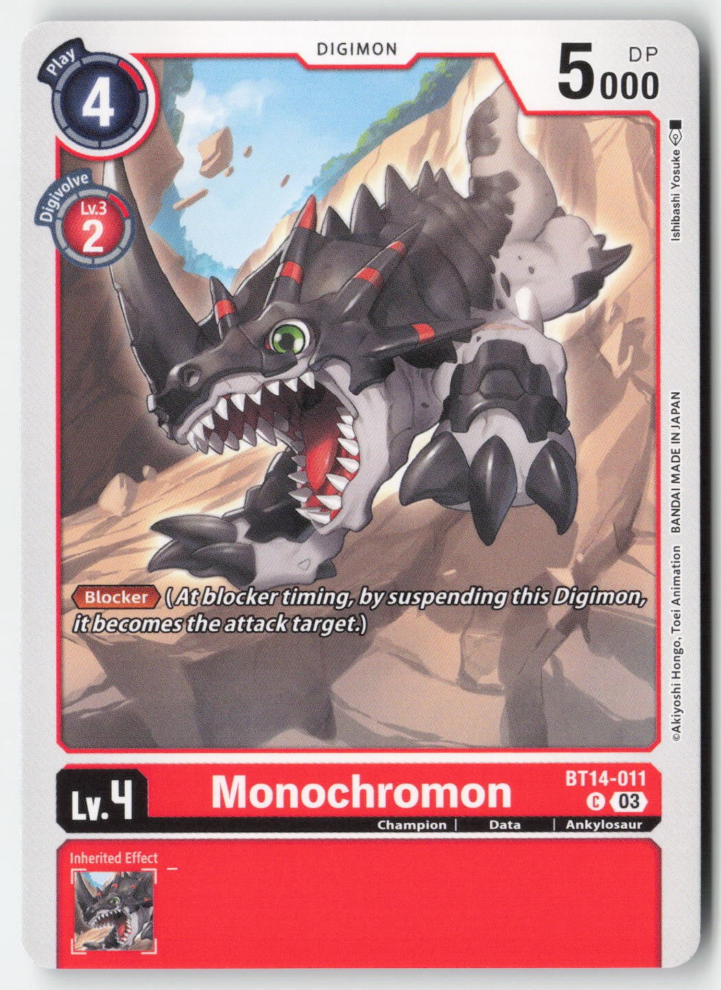 Monochromon BT14-011 Normal Common Lightly Played
